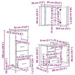 vidaXL Ensemble de mobilier de salle de bain 3 Pièces chêne artisanal