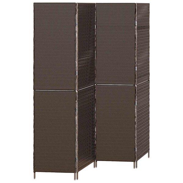vidaXL Paravent Pliant Manuel Marron 195 x 180 cm polyrotin