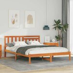 vidaXL Cadre de lit Marron cire 160 x 200 cm Bois massif en pin