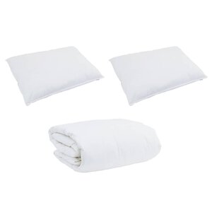 vidaXL Ensemble de Duvet avec oreiller 3 Pièces Blanc Plume de canard