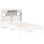 vidaXL Tête de lit avec rangement blanc 135 cm bois massif de pin