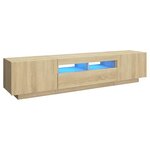 vidaXL Meuble TV avec lumières LED Chêne sonoma 180x35x40 cm