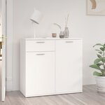 vidaXL Buffet blanc 80x36x75 cm bois d'ingénierie