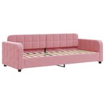 vidaXL Lit de jour avec gigogne et tiroirs rose 80x200 cm velours