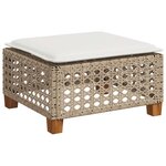 vidaXL Salon de jardin avec coussins 4 Pièces beige résine tressée