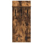 vidaXL Porte-manteau mural avec étagère Montage mural Chêne fumé 90 x 40 x 10 cm