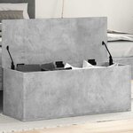 vidaXL Boîte de rangement gris béton 90x35x35 cm bois d'ingénierie