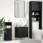Meuble sous évier vidaXL Noir Chêne 58x33x60 cm Bois d'ingénierie