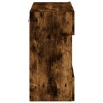 vidaXL Meuble TV mural avec lumières LED chêne fumé 58 5x30x60 5 cm