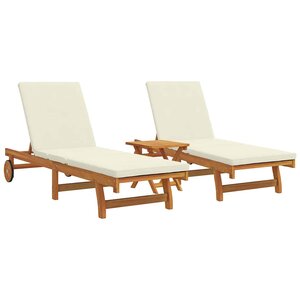 vidaXL Transat 3 pc Bois d'Acacia Massif Marron