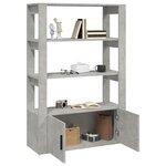 vidaXL Buffet Gris béton 80x30x119 5 cm Bois d'ingénierie