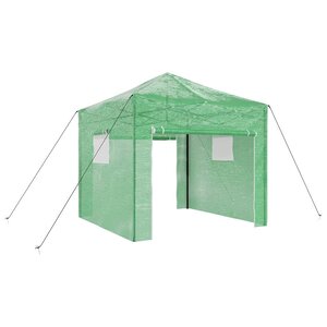 vidaXL Serre avec cadre pop-up avec toit Vert 290 x 290 x 315 cm Fer