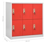 vidaXL Armoires à casiers 2 Pièces Gris clair et rouge 90x45x92 5cm Acier