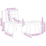 vidaXL Chaise de relaxation avec tabouret crème velours