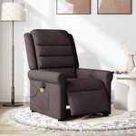 vidaXL Fauteuil de massage inclinable électrique Marron foncé Tissu