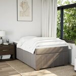 vidaXL Sommier à lattes de lit avec matelas taupe 120x190 cm tissu