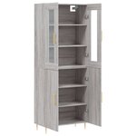 vidaXL Buffet haut Sonoma gris 69 5x34x180 cm Bois d'ingénierie