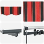 vidaXL Auvent rétractable manuel avec LED orange et marron 500x350 cm