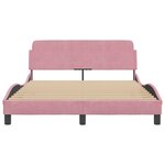 vidaXL Cadre de lit avec tête de lit Dover rose 140x190cm velours