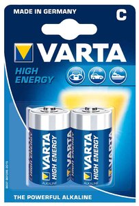Blister de 2 piles alcaline LongLife Power Baby (C/LR14) VARTA