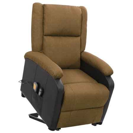 vidaXL Fauteuil de massage Marron Tissu