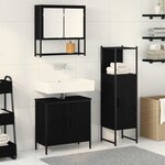 vidaXL Ensemble de meubles de salle de bain 3 pièces en bois d'ingénierie chêne noir