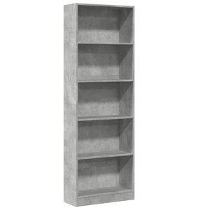 vidaXL Bibliothèque gris béton 60x24x176 cm bois d'ingénierie