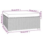 vidaXL Repose-pied de jardin coussin Noir 70x70x30 cm Résine tressée