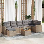 vidaXL Salon de jardin avec coussins 8 Pièces beige résine tressée