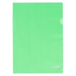 Chemise coin plastique seco a4 polypropylène 12/100e biodégradable couleurs assorties - paquet de 25