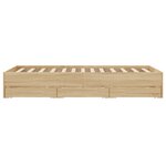 vidaXL Cadre de lit avec tiroirs sans matelas chêne sonoma 135x190 cm