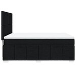 vidaXL Sommier à lattes de lit avec matelas Noir 160x200 cm Tissu