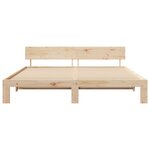 vidaXL Cadre de lit avec tête de lit Naturel 180 x 200 cm Pin massif