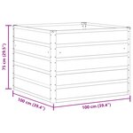 vidaXL Jardinière Ivoire 100 x 100 x 75 cm Acier