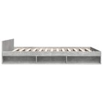 vidaXL Cadre de lit avec tiroirs sans matelas gris béton 160x200 cm