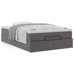 VidaXL Cadre de lit ottoman avec matelas gris 120x200 cm similicuir