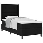 vidaXL Lit à ressorts avec matelas Noir 200 x 80 cm tissu