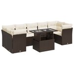 vidaXL Salon de jardin 8 Pièces avec coussins marron résine tressée