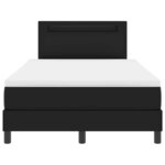 vidaXL Cadre de lit avec matelas Noir 120 x 190 cm Faux cuir