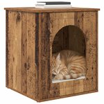 vidaXL Maison pour chat Bois ancien 53 x 52 x 62 cm Bois d'ingénierie