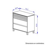 Commode 3 tiroirs bois blanc