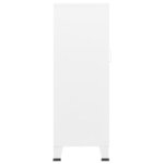 vidaXL Coffre de rangement industriel Blanc 70x40x115 cm Métal