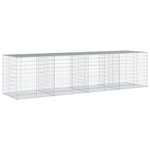 vidaXL Panier gabion avec couvercle 400x100x100 cm fer galvanisé