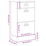 vidaXL Armoire à chaussures VIKEN blanc bois d'ingénierie