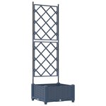 vidaXL Jardinière avec treillis grise 40x40x125 5 cm