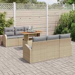 vidaXL Ensemble de canapé de jardin 7 Pièces beige et gris clair