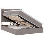 vidaXL Lit de rangement LED avec matelas Taupe 140 x 200 cm Tissu