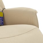 vidaXL Fauteuil inclinable de massage avec repose-pieds crème tissu