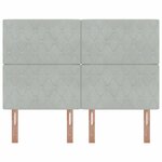 vidaXL Tête de Lit en Velours Argyle Manuel Gris clair 140 cm Velours