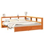 vidaXL Lit Bibliothèque avec stockage 2 Pièces Cire marron 200 x 200 cm